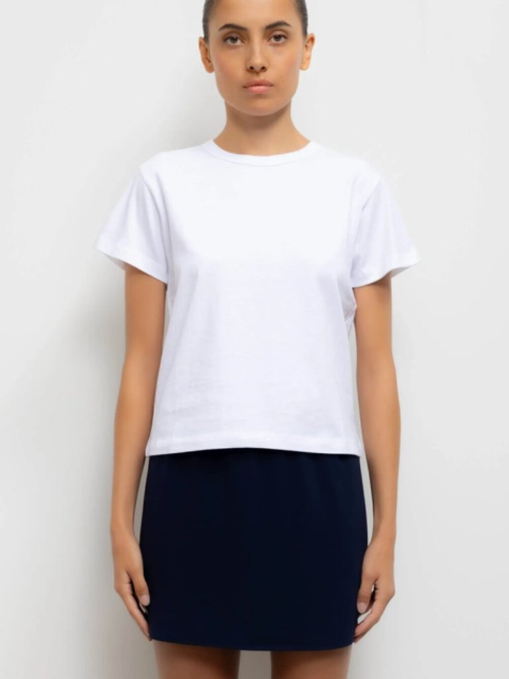 LESET The Margo Tee in White in XS